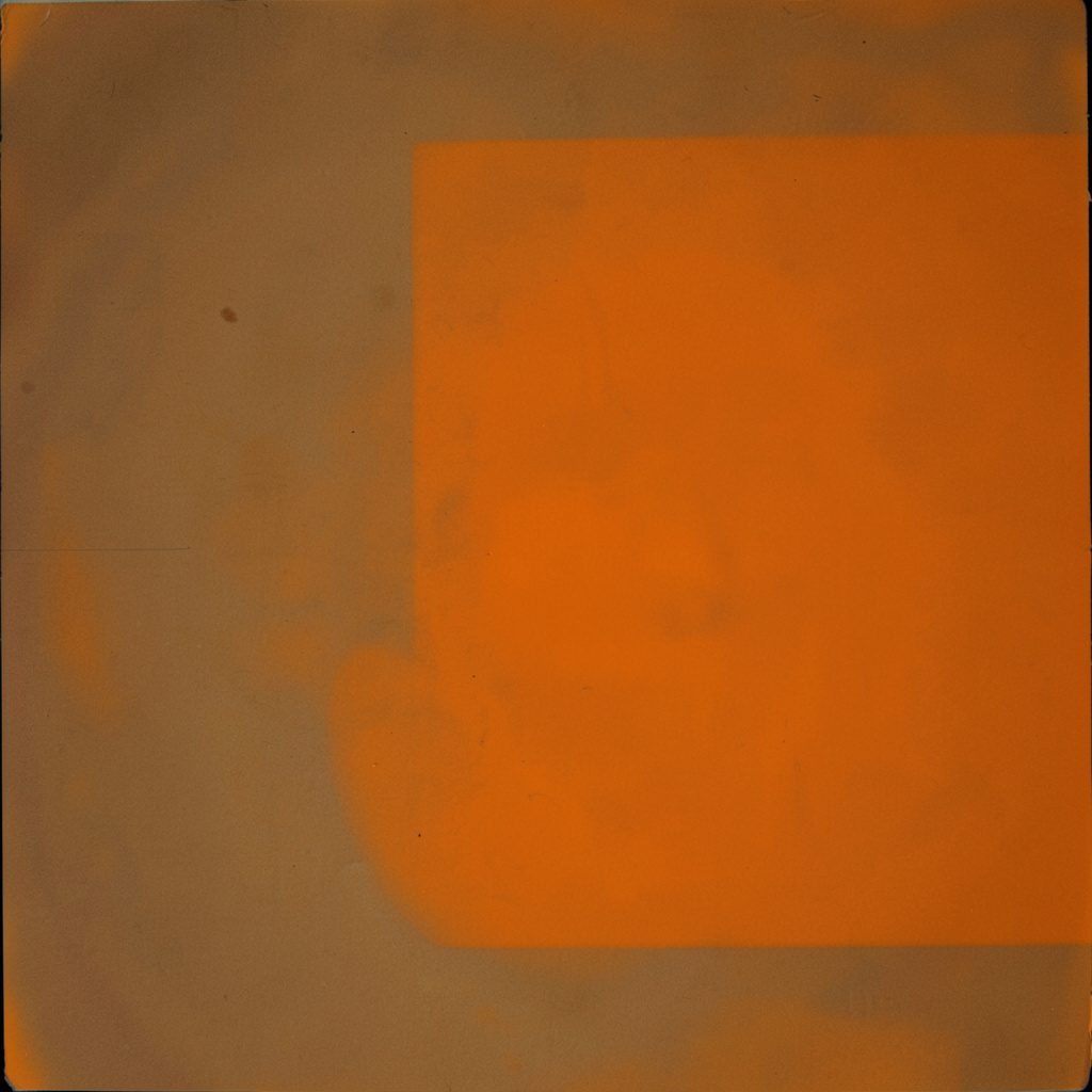 Deep purple and warm cream duotone portrait evoking calm reassurance